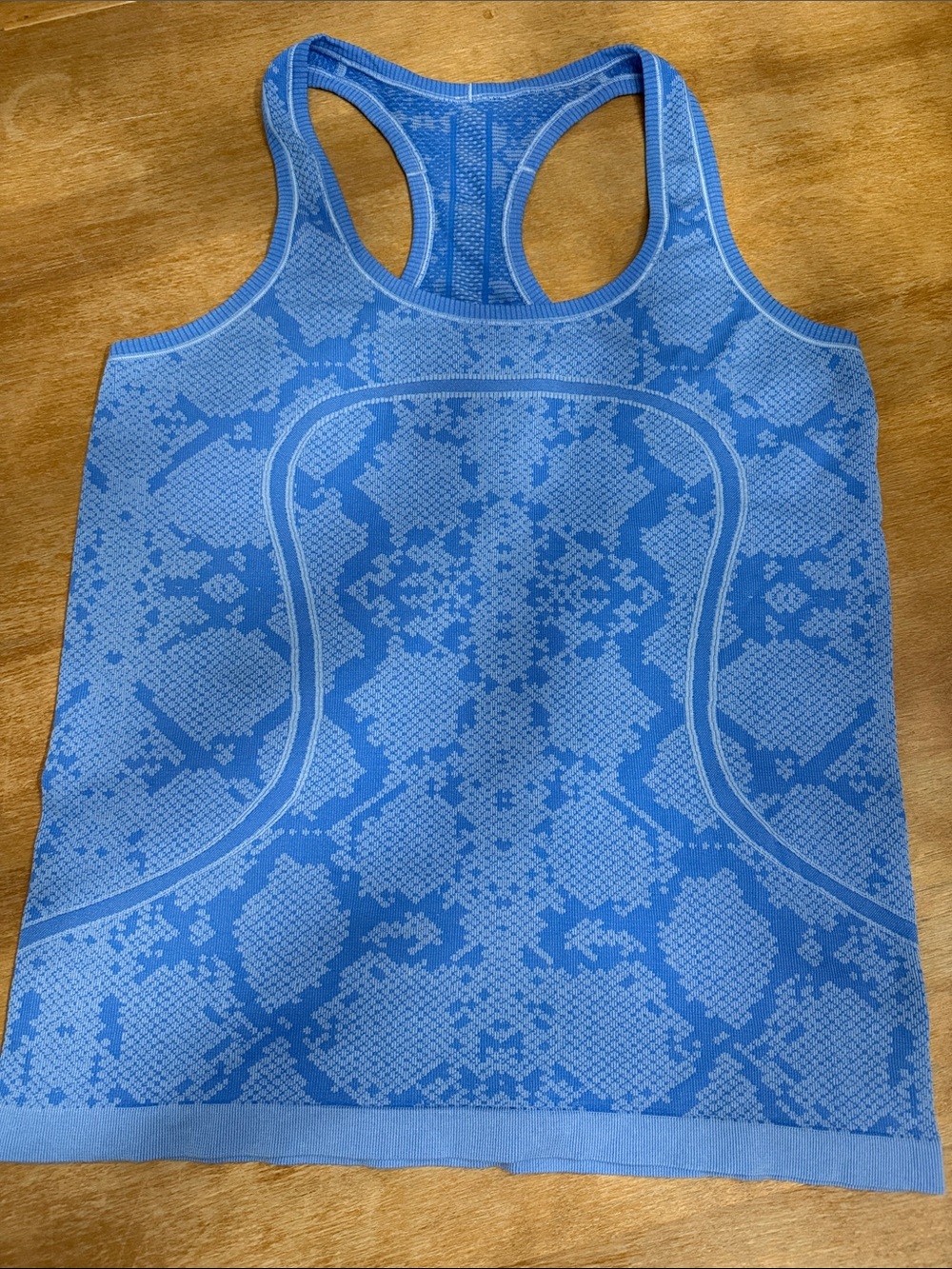 Lululemon Swiftly Orginal Blue Snake-Print Racerback Tank Top Sz. 10